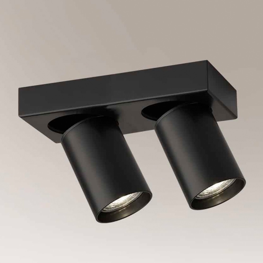 Shilo - Spotlámpa 2xGU10/15W/230V fekete