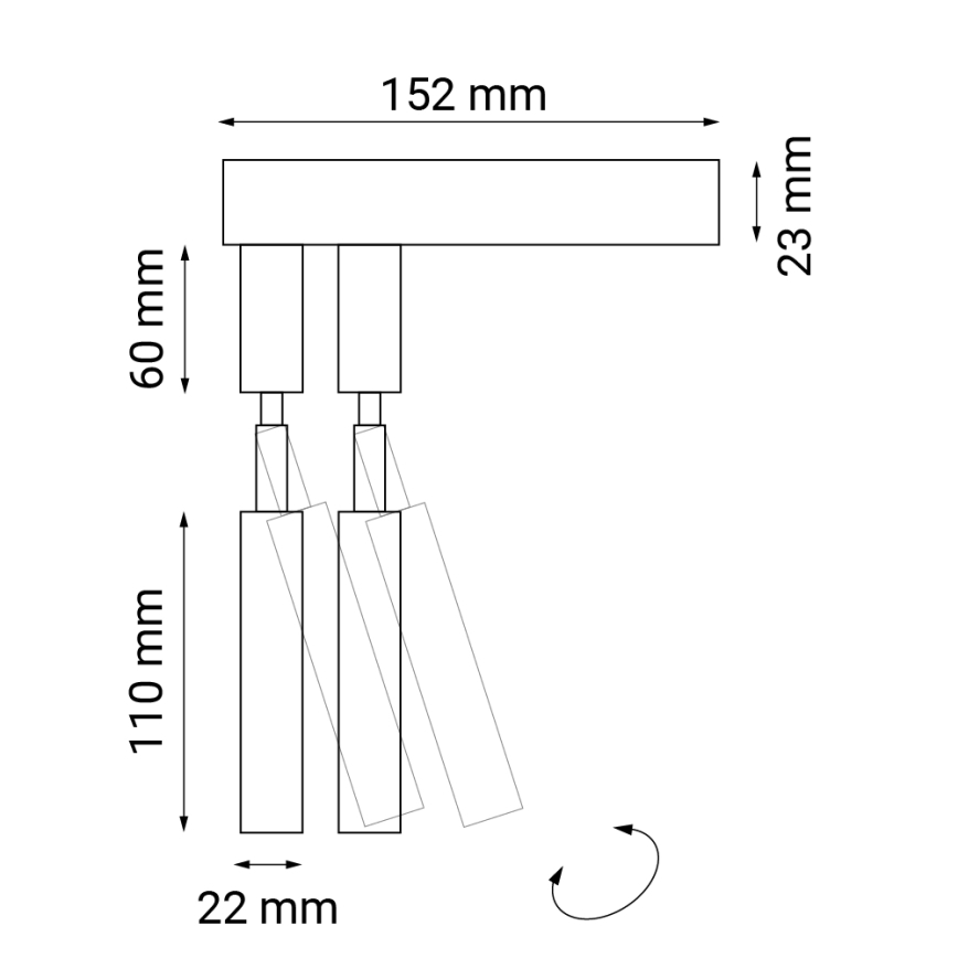 Shilo - Fali spotlámpa 2xG9/10W/230V fekete