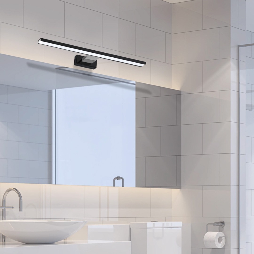 LED Fürdőszobai tükörvilágítás SHINE LED/13,8W/230V IP44 fekete/fényes króm