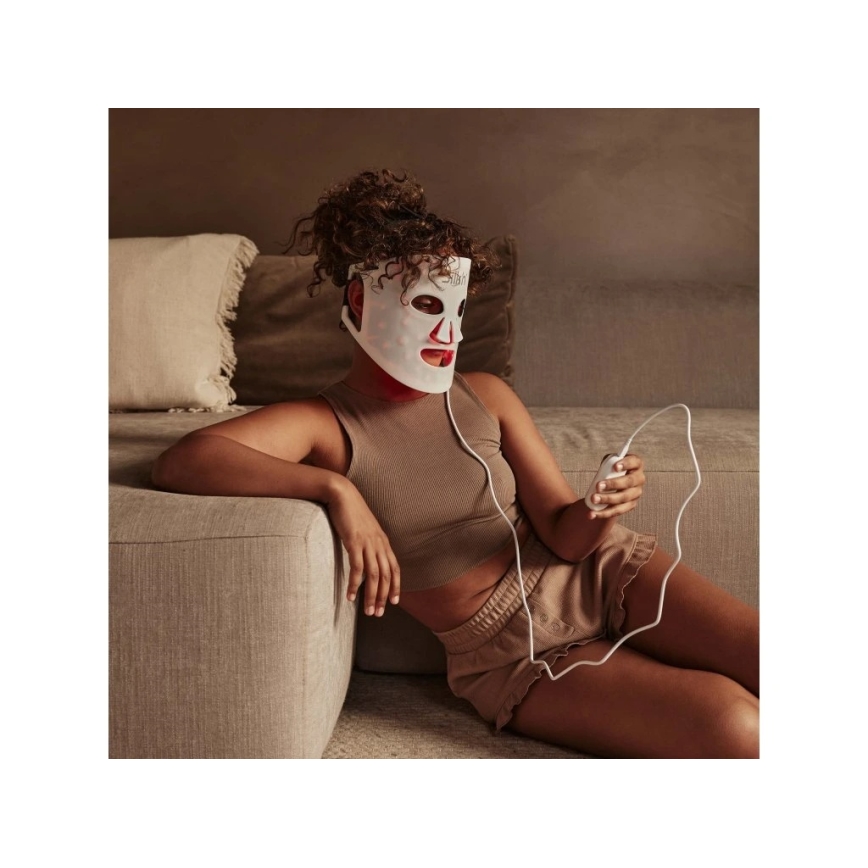 Silk’n - RGB LED terápiás arcmaszk 5V 2000 mAh fehér + távirányító