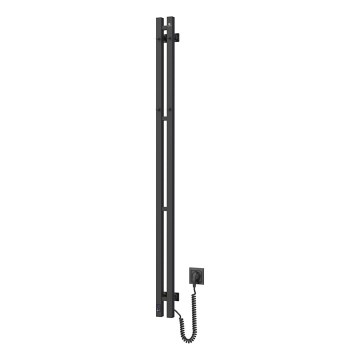 SILOUETTE elektromos törölközőszárító termosztáttal, 106 W, 150 x 9 cm, fekete, jobb oldali