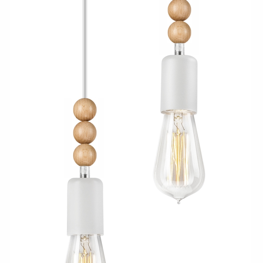 Simon függeszték kábellel 2xE27/60W/230V fehér/cseresznye