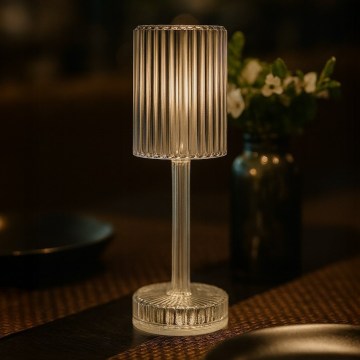 SIMPLE tölthető, érintésvezérelt LED asztali lámpa LED/1W/5V 2400 mAh 3000-6000K átlátszó