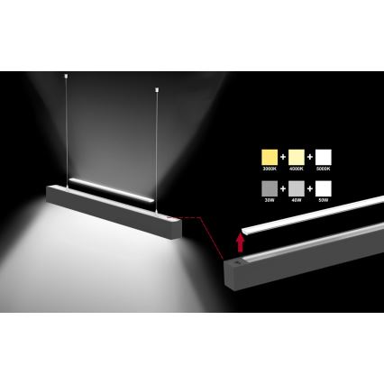 Sinclair - LED mennyezeti lámpa LSM LED/20W/230V 3000K/4000K/5000K 60 cm fekete