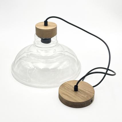 SINGLE függőlámpa kábellel, 1xE27/60W/230V, átm. 28 cm, tölgy