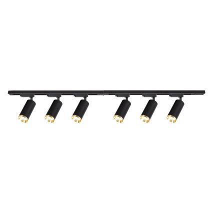 Sínrendszeres MICA spotlámpa 6xGU10/10W/230V fekete/arany