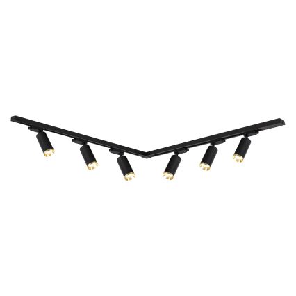 Sínrendszeres MICA spotlámpa 6xGU10/10W/230V fekete/arany