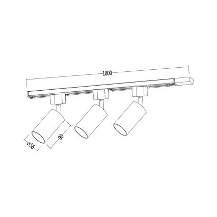 Sínrendszeres spotlámpa TIGER 3xGU10/10W/230V fehér