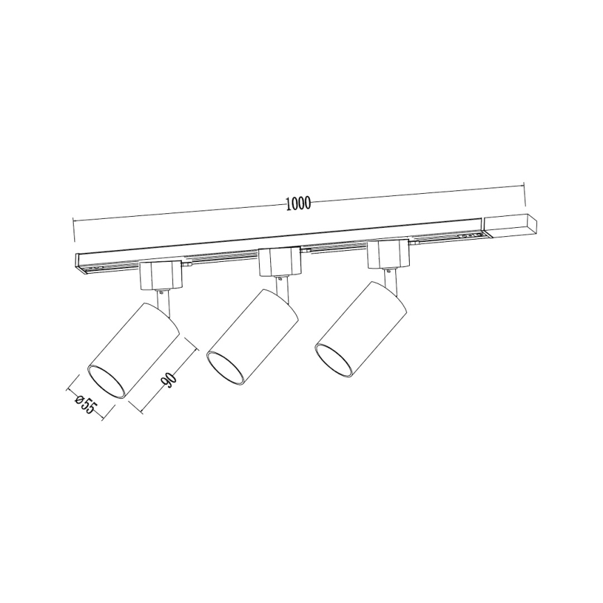 Sínrendszeres spotlámpa TIGER 3xGU10/10W/230V fehér