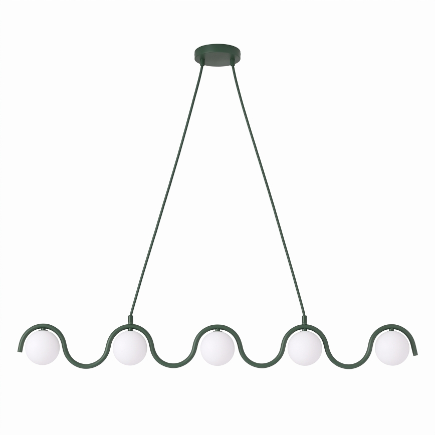 SINUS zöld zsinóros csillár 5xG9/8W/230V