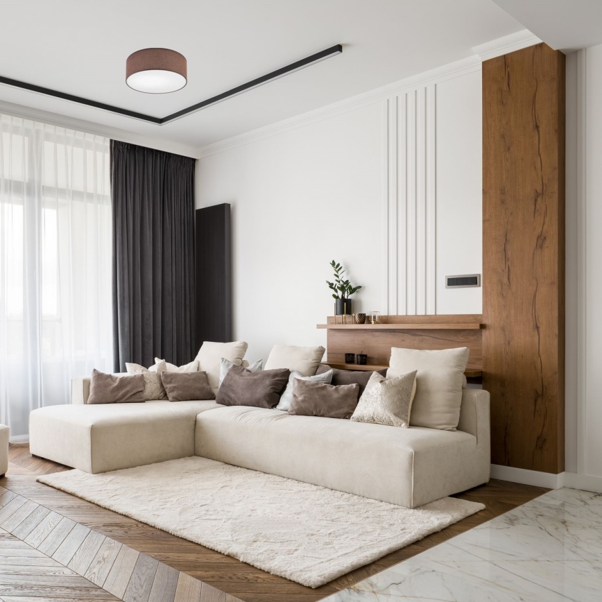 Mennyezeti lámpa SIRJA 1xE27/60W/230V átm. 35 cm barna