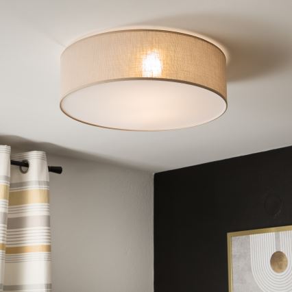 Mennyezeti lámpa SIRJA 2xE27/60W/230V átmérő 45 cm bézs