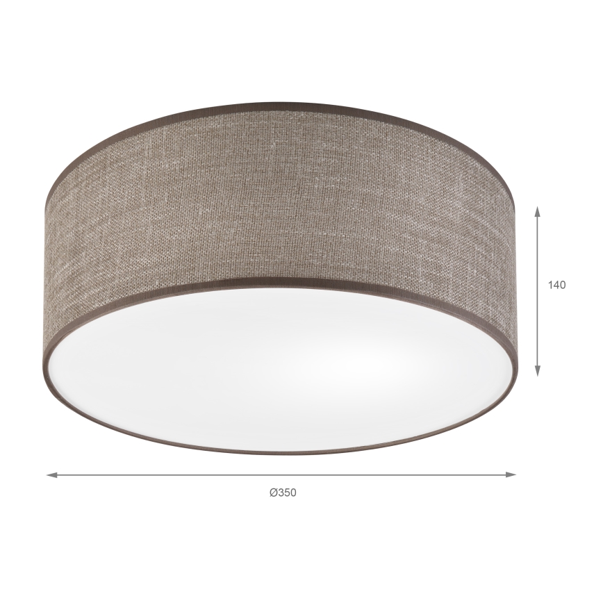 SIRJA mennyezeti lámpatest 1xE27/15W/230V, Ø 35 cm, barna