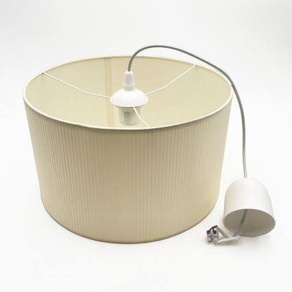 SIRJA PLISADO kábeles csillár, 1xE27/15W/230V, átmérő 35 cm, krémszínű