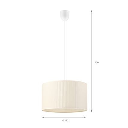 SIRJA PLISADO kábeles csillár, 1xE27/15W/230V, átmérő 35 cm, krémszínű