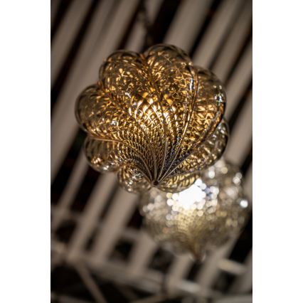 SIRU - Csillár láncon GOCCIA 1xE27/60W/230V átm. 25 cm bézs/barna Velencei üveg