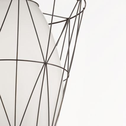 SIRU - Csillár zsinóron SEGNI 1xE27/60W/230V fekete/fehér Velencei üveg