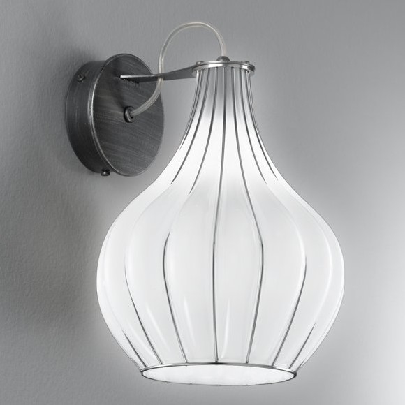 SIRU - Fali lámpa AURIGA 1xG9/30W/230V matt króm/fehér Velencei üveg