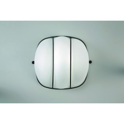 SIRU - Fali lámpa CAGE 1xGX53/10W/230V 20 cm fekete/fehér Velencei üveg
