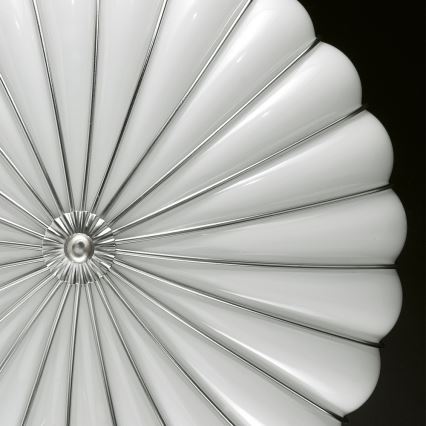 SIRU - Mennyezeti lámpa GIOVE 3xE27/60W/230V átm. 48 cm matt króm/fehér Velencei üveg