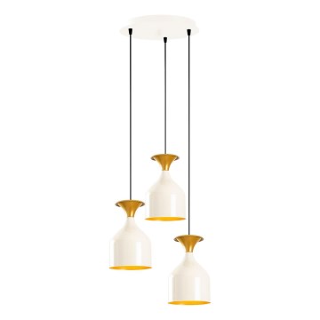 SIVANI kábelcsillár 3xE27/40W/230V fehér/réz