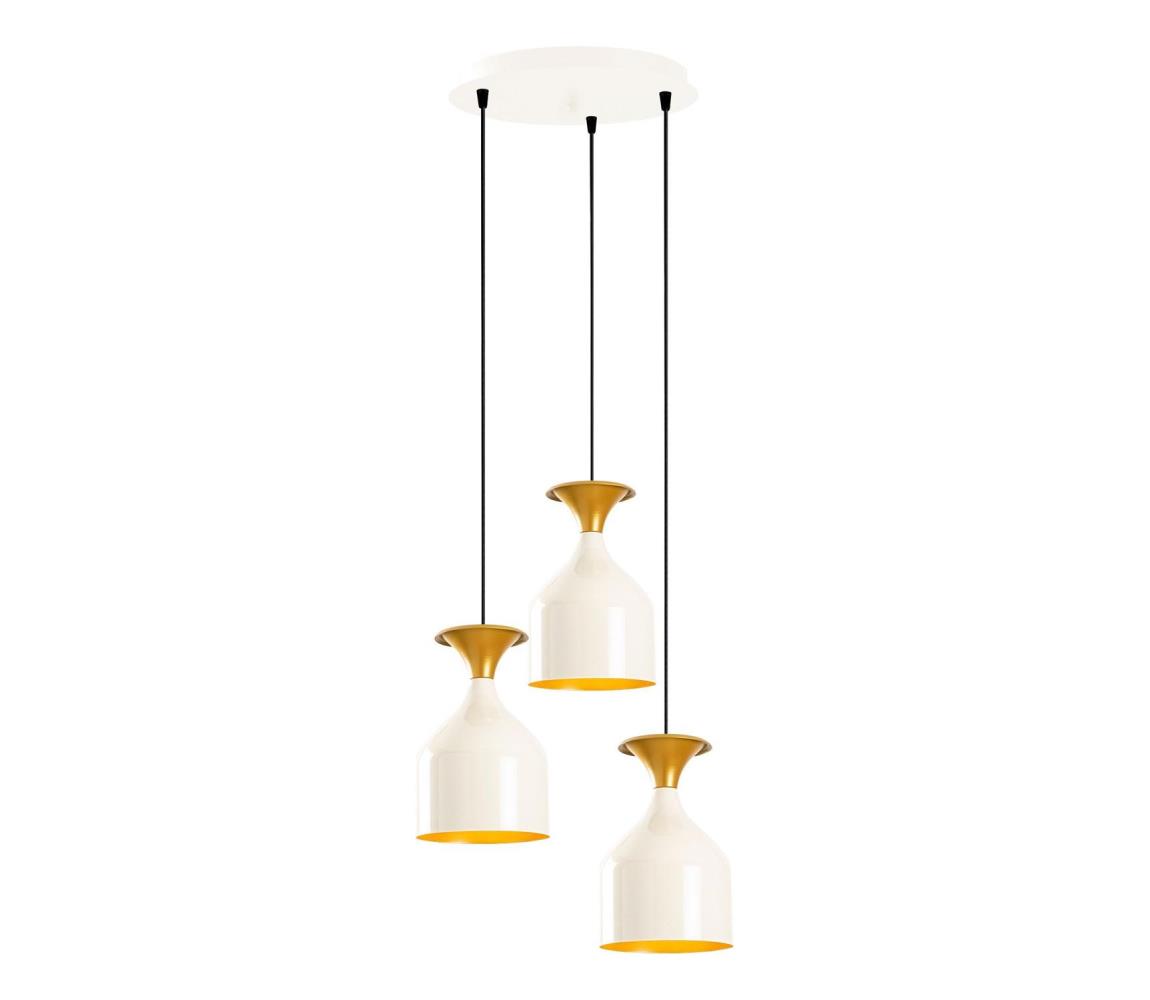 SIVANI kábelcsillár 3xE27/40W/230V fehér/réz 536NTD1144