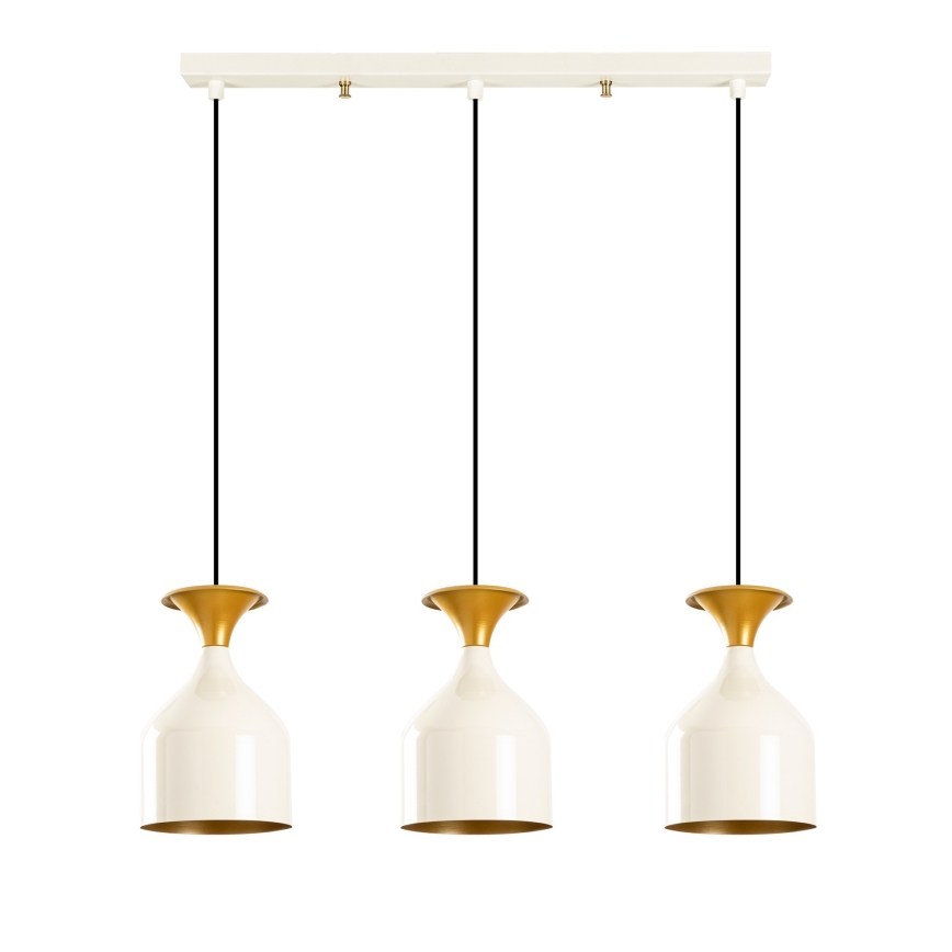 SIVANI kábeles csillár 3xE27/40W/230V fehér/réz