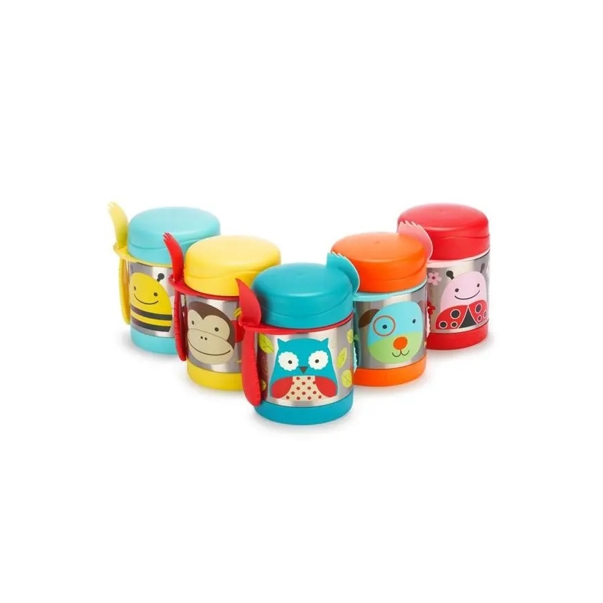 Skip Hop - Ételes termosz kanállal/villával ZOO 325 ml bagoly