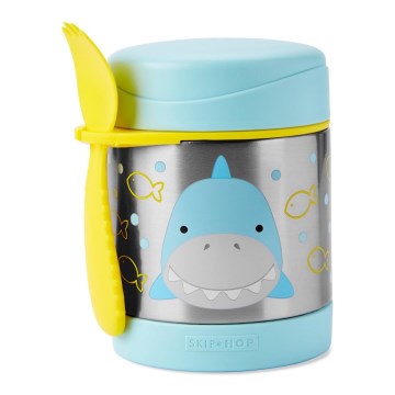 Skip Hop - Ételtartó termosz kanállal/villával ZOO 325 ml cápa