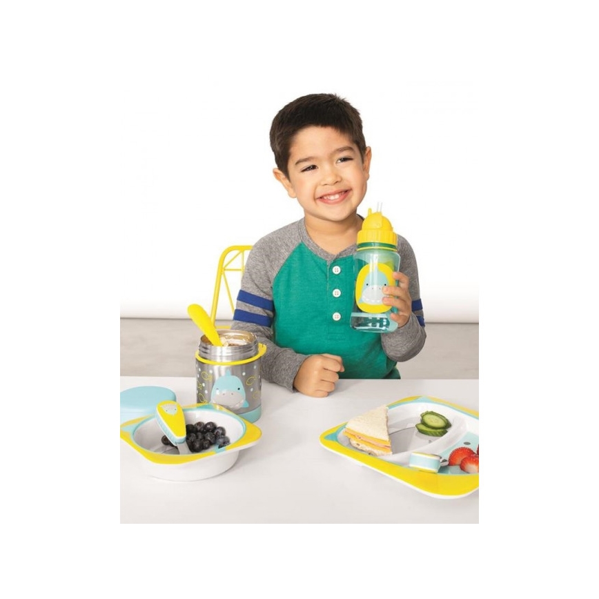 Skip Hop - Ételtartó termosz kanállal/villával ZOO 325 ml cápa