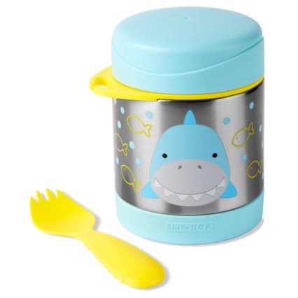 Skip Hop - Ételtartó termosz kanállal/villával ZOO 325 ml cápa