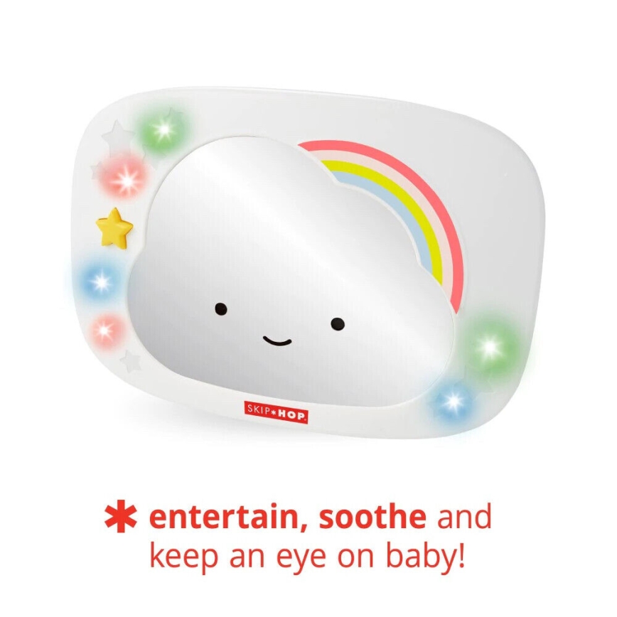 Skip Hop - Gyermek autó visszapillantó tükör LINING CLOUD 3xAA