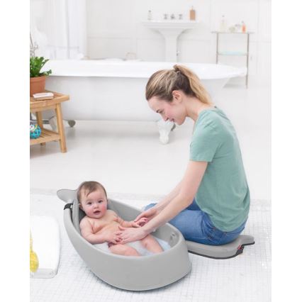 Skip Hop - Gyermek fürdető ergonomikus MOBY 3 szürke alátéttel