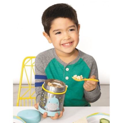 Skip Hop - Thermo ételtartó kanállal/villával ZOO 325 ml cápa