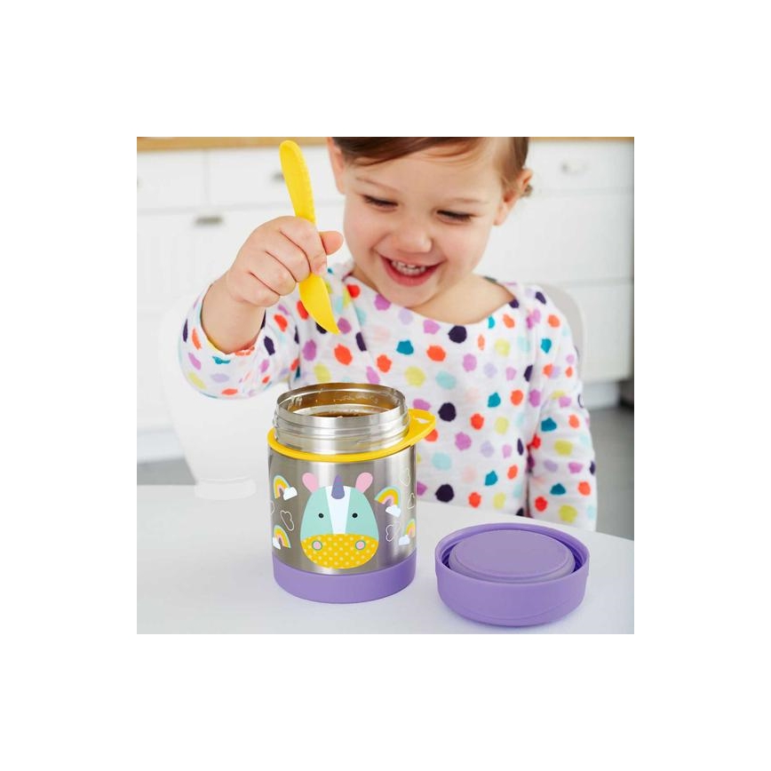 Skip Hop - Thermo ételtartó kanállal/villával ZOO 325 ml unikornis
