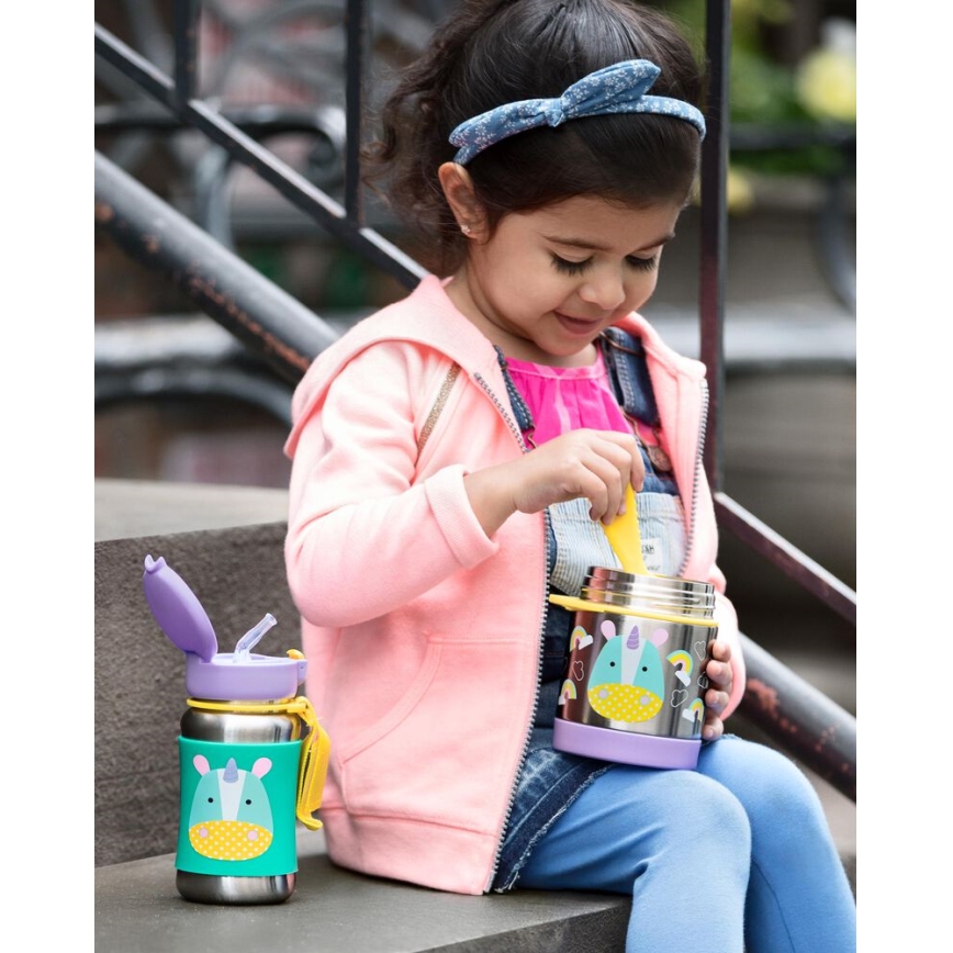 Skip Hop - Thermo ételtartó kanállal/villával ZOO 325 ml unikornis