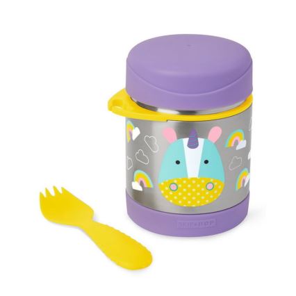 Skip Hop - Thermo ételtartó kanállal/villával ZOO 325 ml unikornis