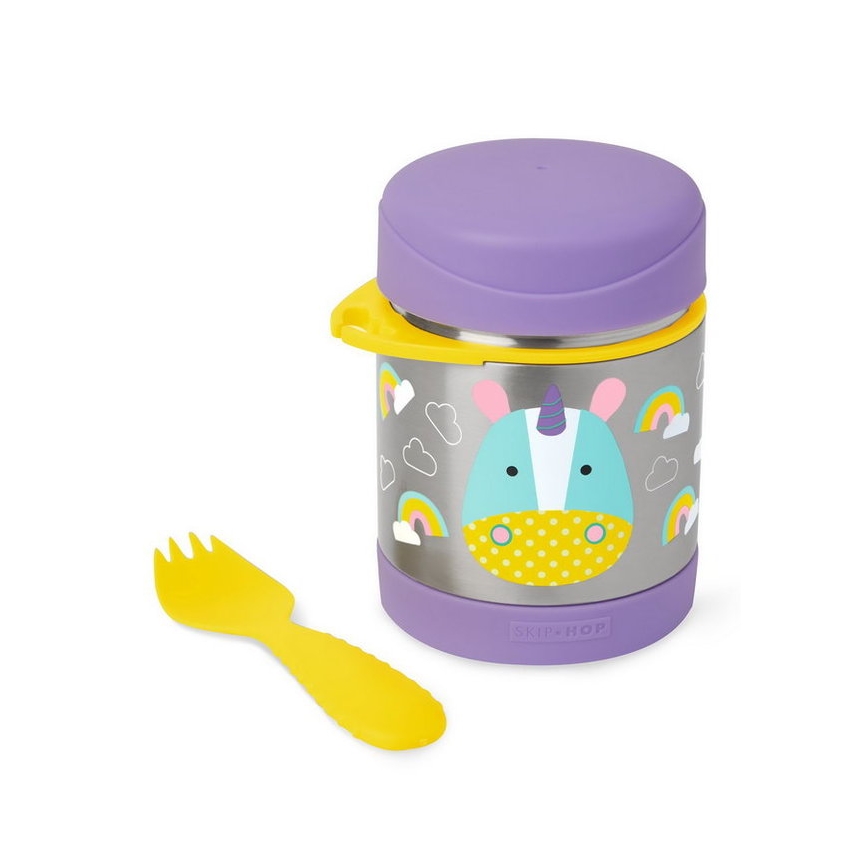 Skip Hop - Thermo ételtartó kanállal/villával ZOO 325 ml unikornis