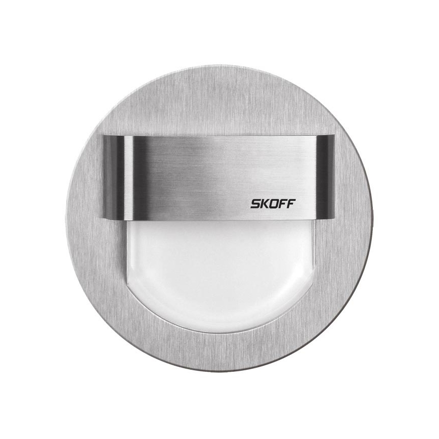 Skoff - LED lépcsőmegvilágító RUEDA 0,8W/10V alumínium/fehér