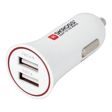SKROSS - Autós töltő 2xUSB/3400mA/12-24V/5V
