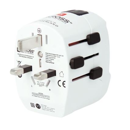 Utazóadapter PRO Light USB AC45PD - World, UK+USA+AUS/CN USB A+C 45W