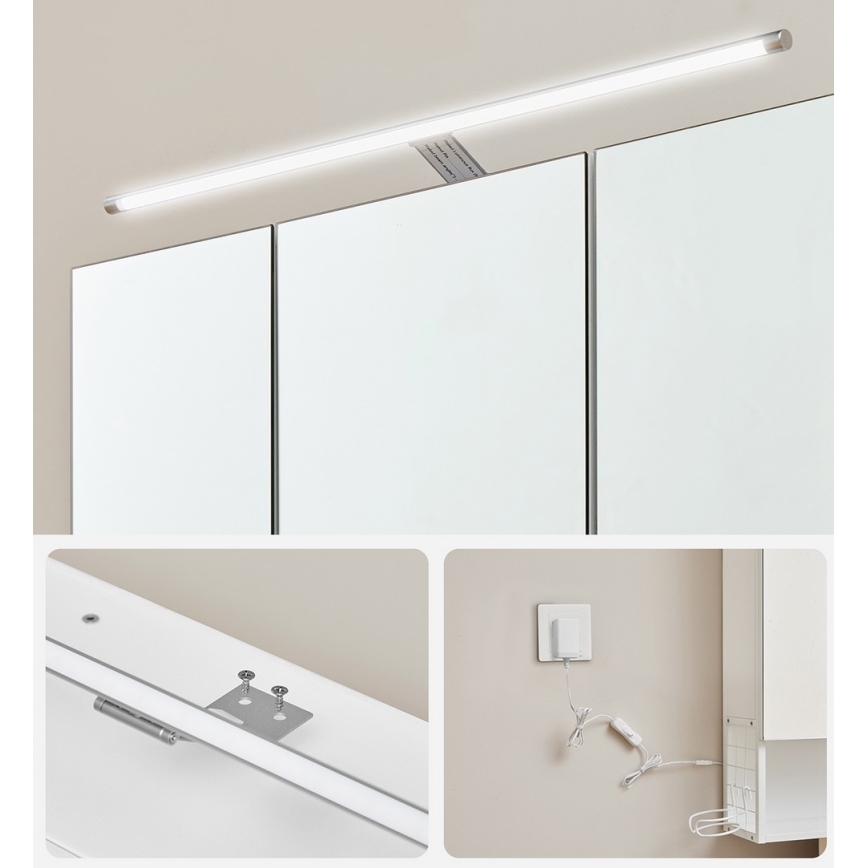 SKY LED tükörszekrény 70×70×16 cm, 230 V, fehér