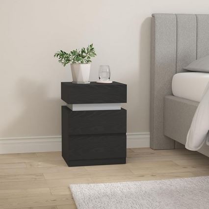 SMARTIE LED-világítású éjjeliszekrény, fekete