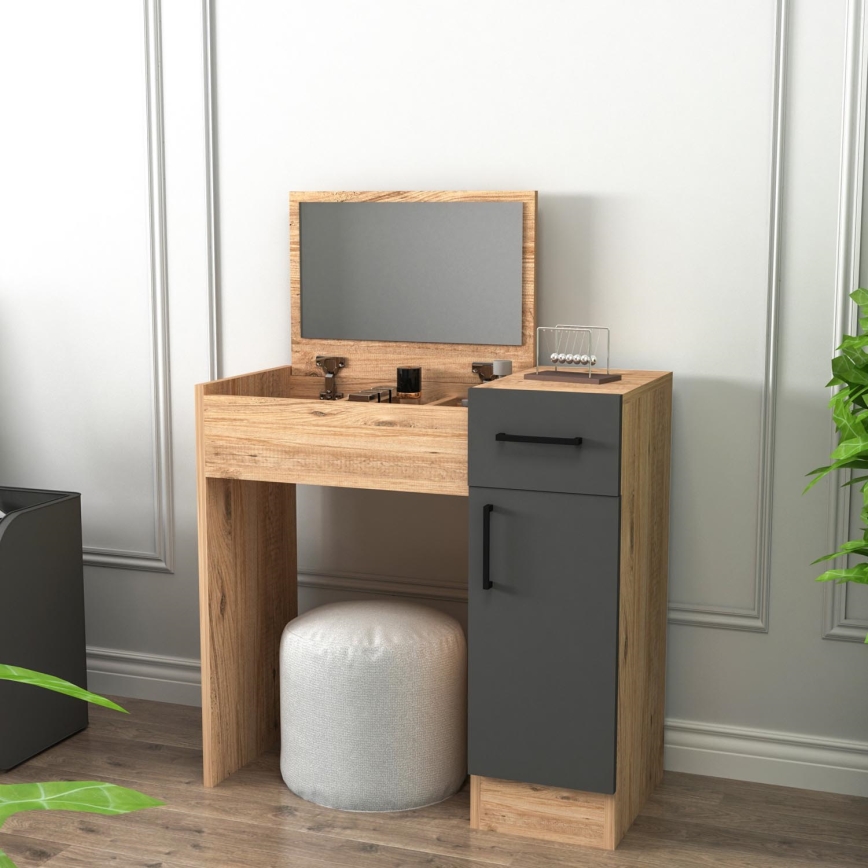 Sminkasztal INCI 108,8x77 cm atlanti fenyő/antracit