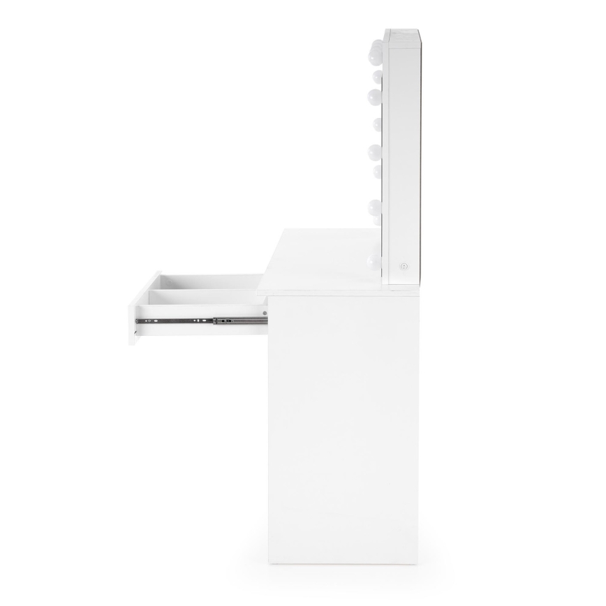 Sminkasztal LED-világítással HOLLYWOOD 140x94 cm fehér