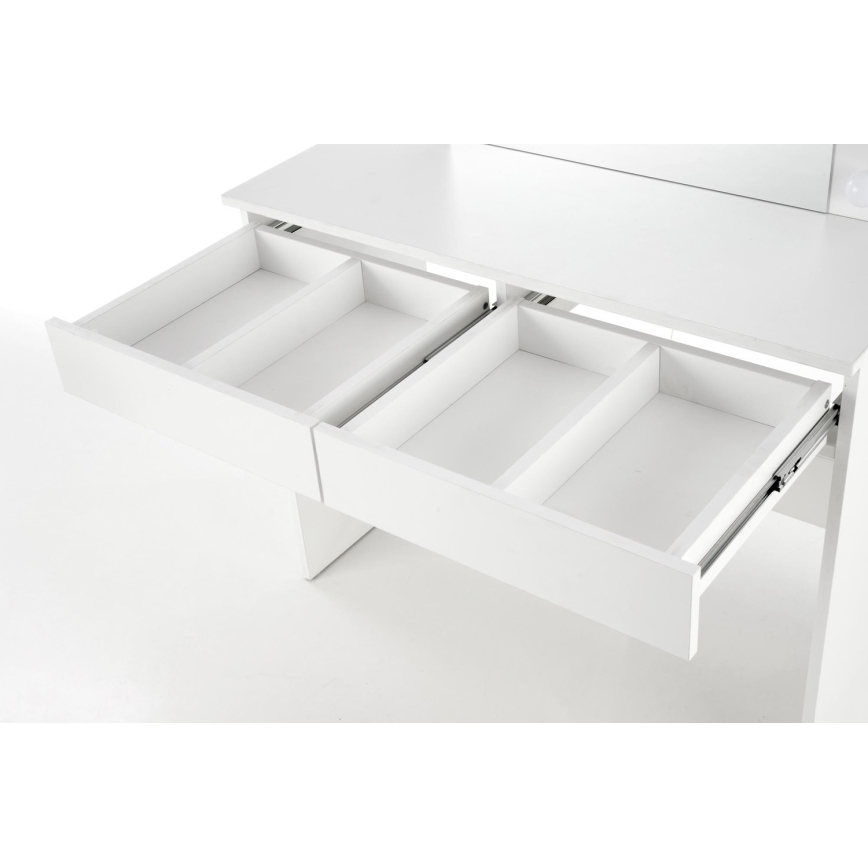 Sminkasztal LED-világítással HOLLYWOOD 140x94 cm fehér