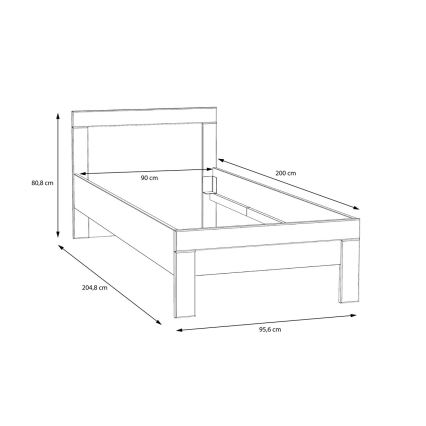 SNOWIE fehér egyszemélyes ágy 90x200 cm