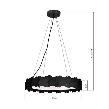 SOHO LED függeszték kábelen, 24W/230V, fekete