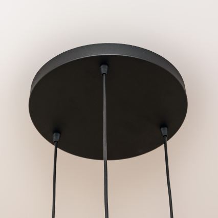 SOLANO kábeles csillár 3xE27/15W/230V fekete/arany