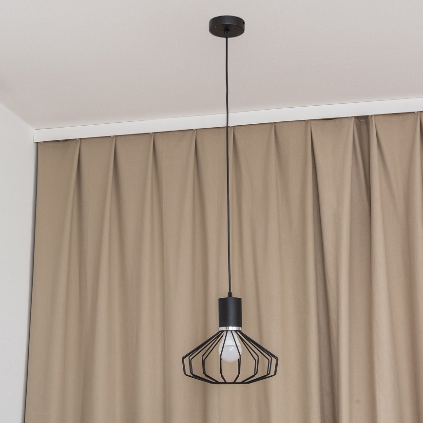 SOLANO kábeles függeszték 1xE27/15W/230V fekete/fényes króm
